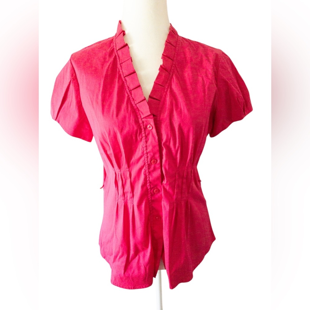 Alfani Pink Button Down Top SZ 8
